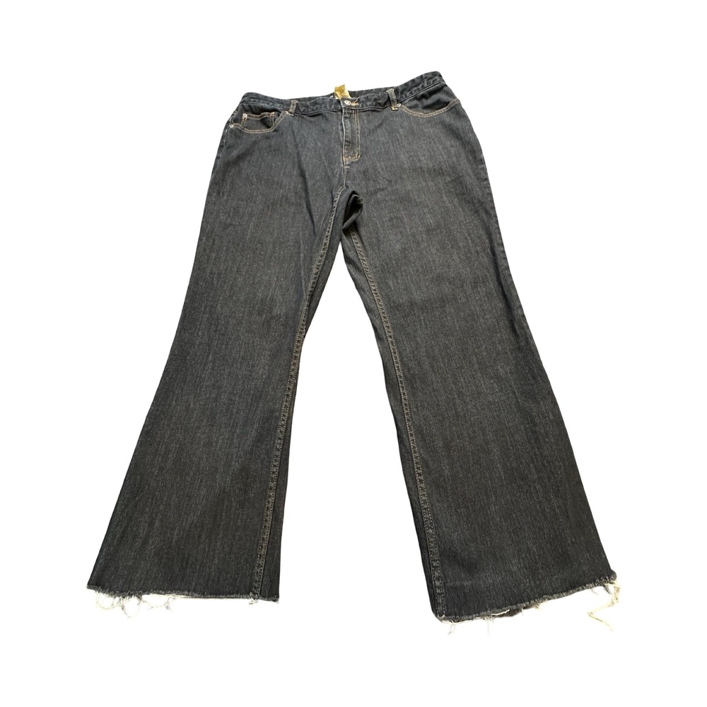 Liz Claiborne Bootcut Jeans Womens 38x29 Dark Wash Raw Hem Denim Western